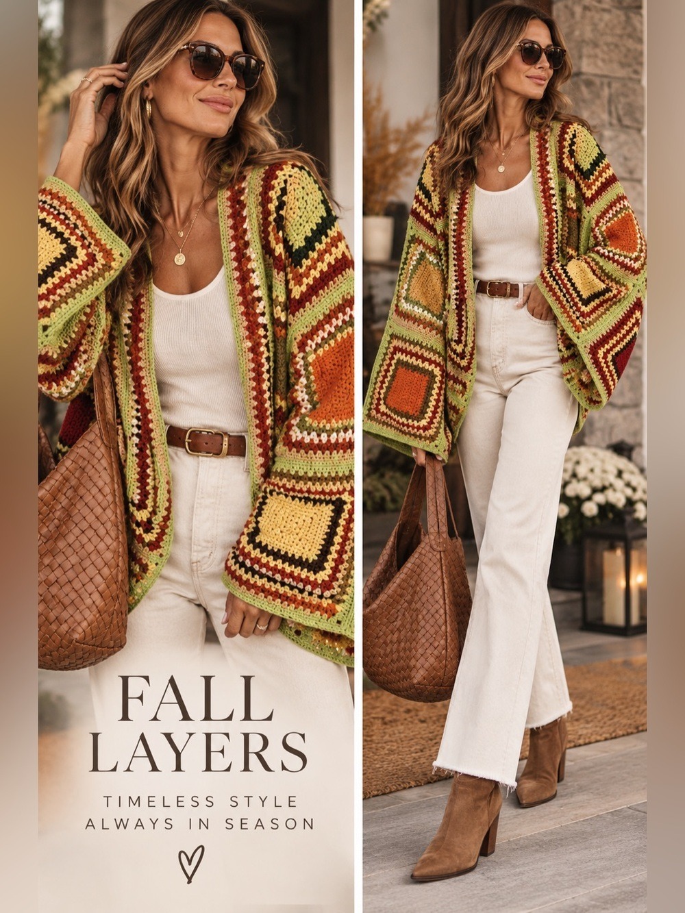 Boho Gypsy Boutique Handmade Crochet Granny Square Shrug Cardigan | Oversized